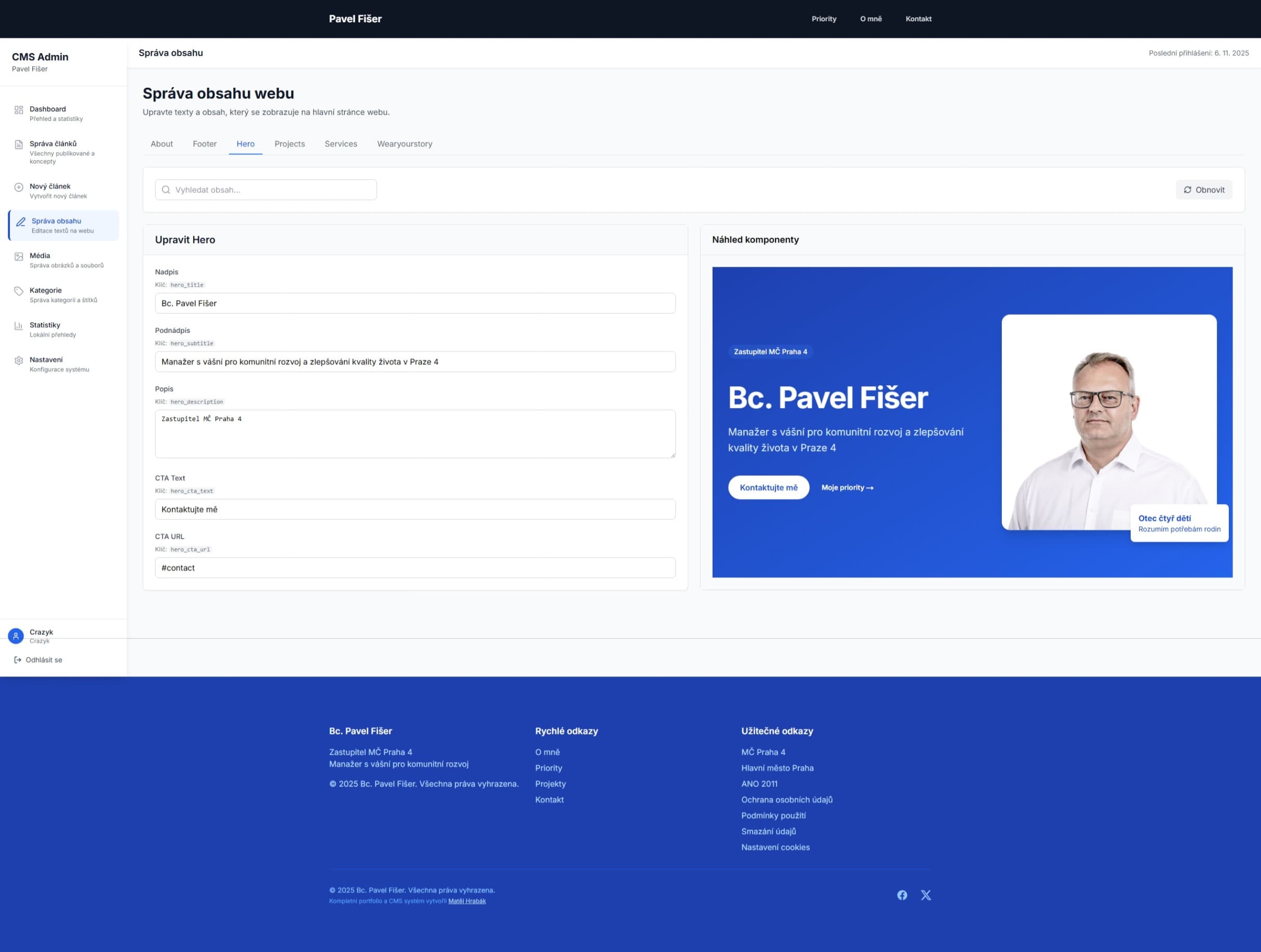 Editor obsahu stránky