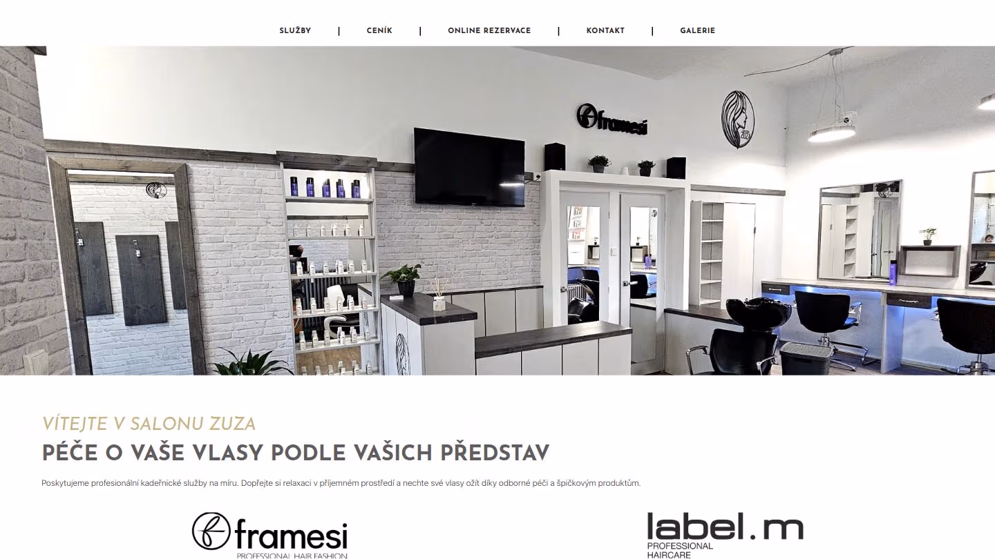 Salon Zuza WordPress homepage